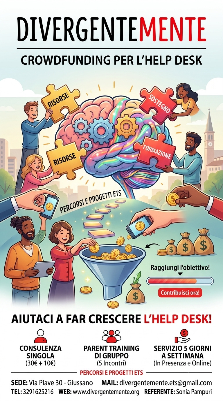 DIVERGENTEMENTE – Nessuna Famiglia da Sola -Sosteniamo il primo Help Desk dedicato alle famiglie con figli neurodivergenti