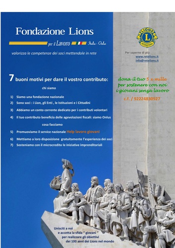 Attività Fondazione Lions per il Lavoro Onlus Image